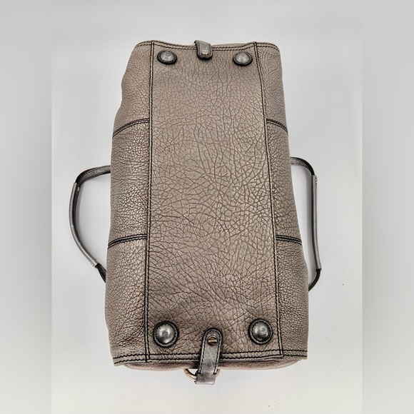 Pristine Borbonese Authentic Leather Bag w/Silver Chain Shoulder Staps - Picture 11 of 16